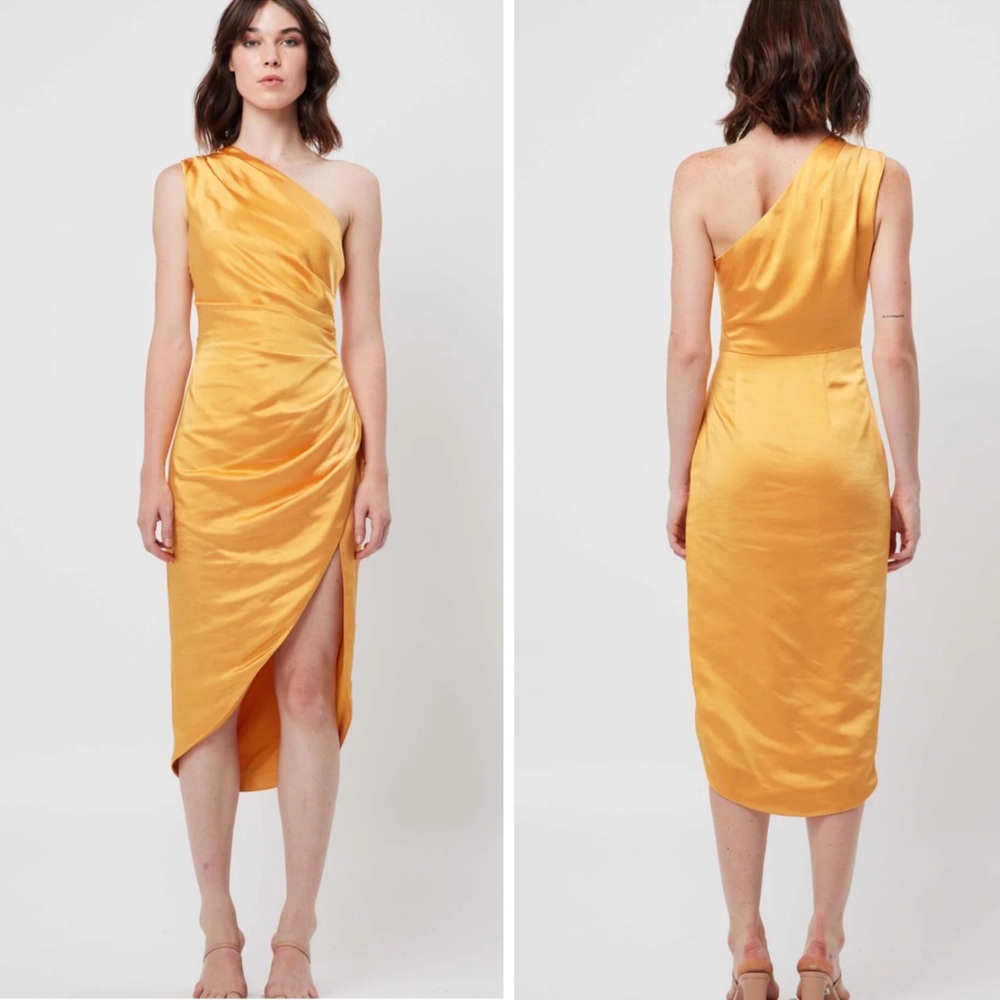 Revolve Elliatt Isabelle One Shoulder Dress - Mango
